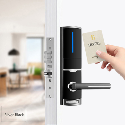310*72mm زنک آلیاژ هتل قفل درب هوشمند الکترونیکی با کارت RFID و کلید مکانیکی