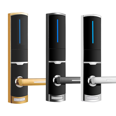 310*72mm زنک آلیاژ هتل قفل درب هوشمند الکترونیکی با کارت RFID و کلید مکانیکی