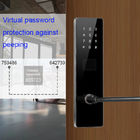 رنگ سیاه بلوتوث TTlock رمز عبور برقی قفل درب هوشمند برای آپارتمان خانه