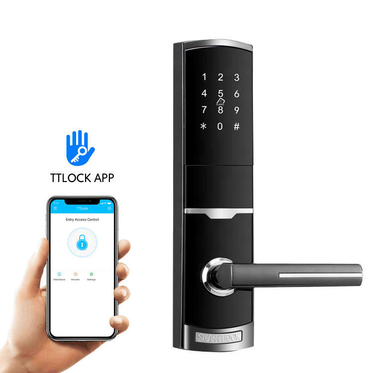 قفل رمز عبور آلیاژ روی قفل درب هوشمند الکترونیکی با برنامه TTlock Tuya