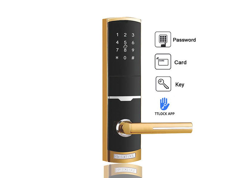 قفل درب بدون کلید باتری با فای صفحه کلید قفل درب آپارتمان رمز هتل