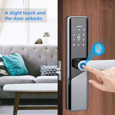 قفل هوشمند اثرانگشتی ایمنی آلیاژ آلومینیوم برای درب آپارتمان برای خانه